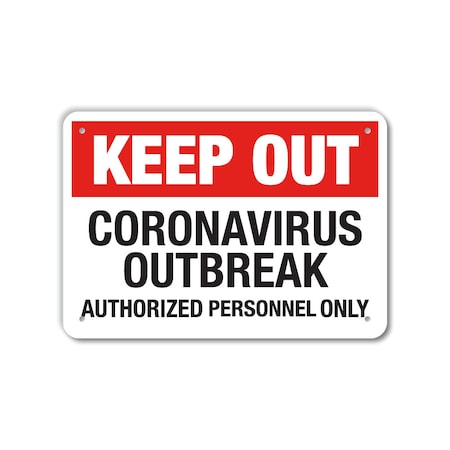 Lyle COVID Decal, Keep Out Coronavirus Outbreak , 10x7 Reflective LCUV-0055-RD_10x7